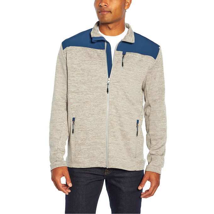 ORVIS Men's Bonded Mesh Fleece Full Zip Jacket ~ Gray ~ L
