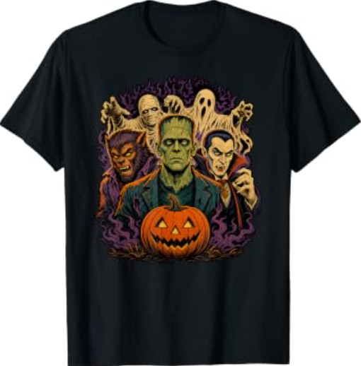 Horror Characters Friends Halloween Family Matching Scary T-Shirt
