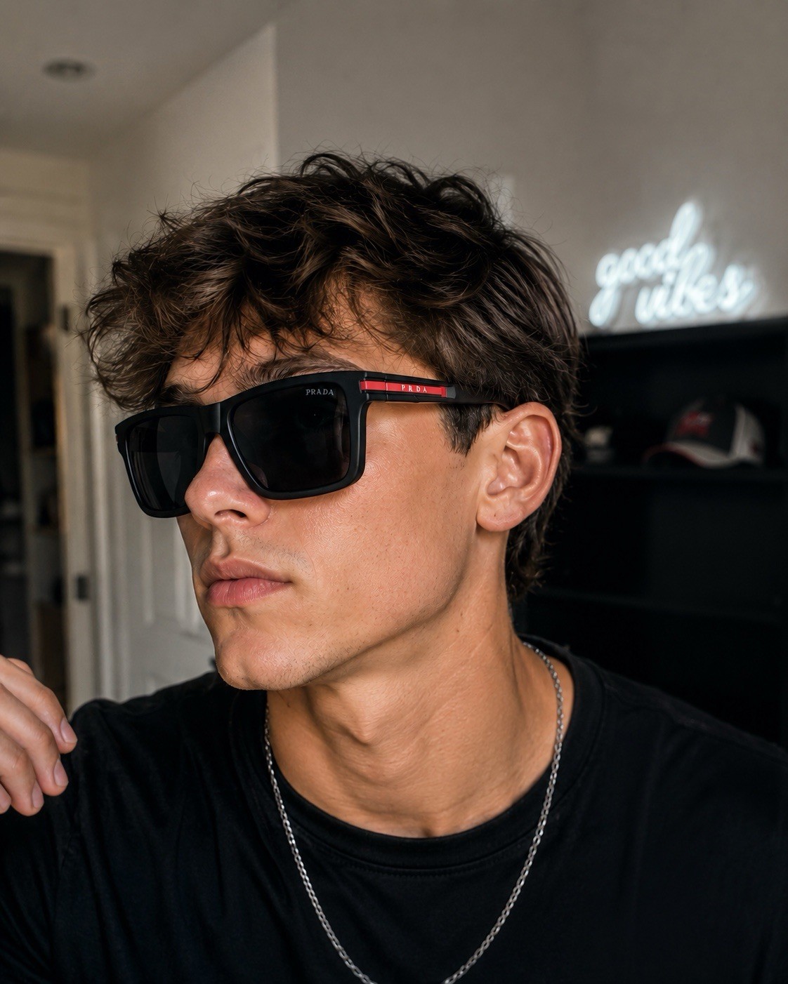PRADA Men’s Línea Rossa designer sunglasses with box  Authentic ✅