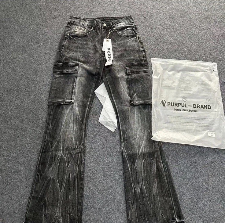 Purple-brand Paint Over Jacquard Monogram Jeans Mens Sz 30x32 Blue NWOT