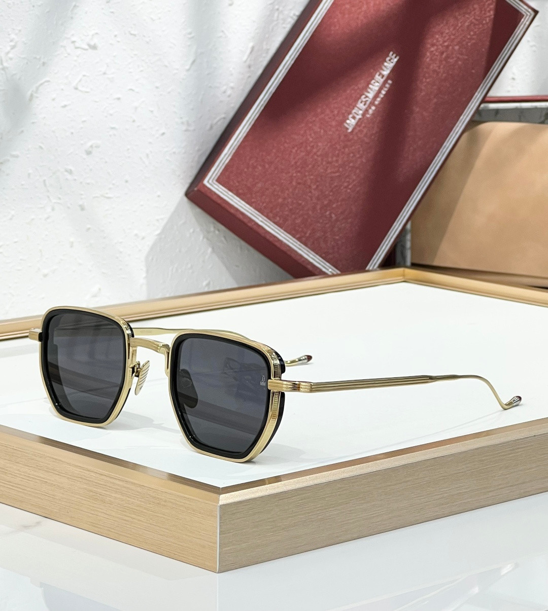  Jacques Marie Mage ATKINS Gold Titanium Black Sunglasses 46-26-152 Japan
