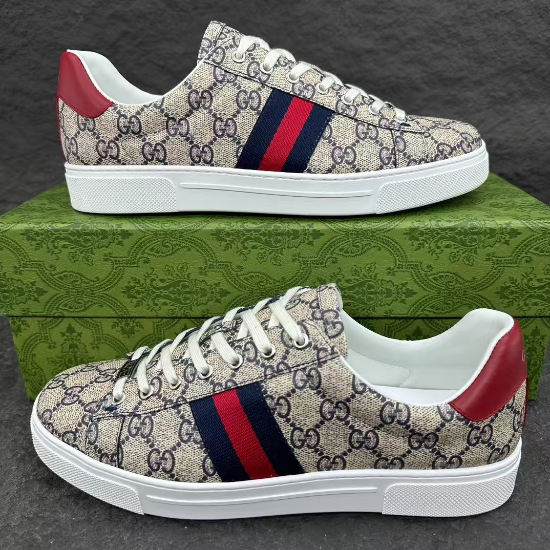 Gucci Ace Bee Pattern Canvas For Men\'s shoes