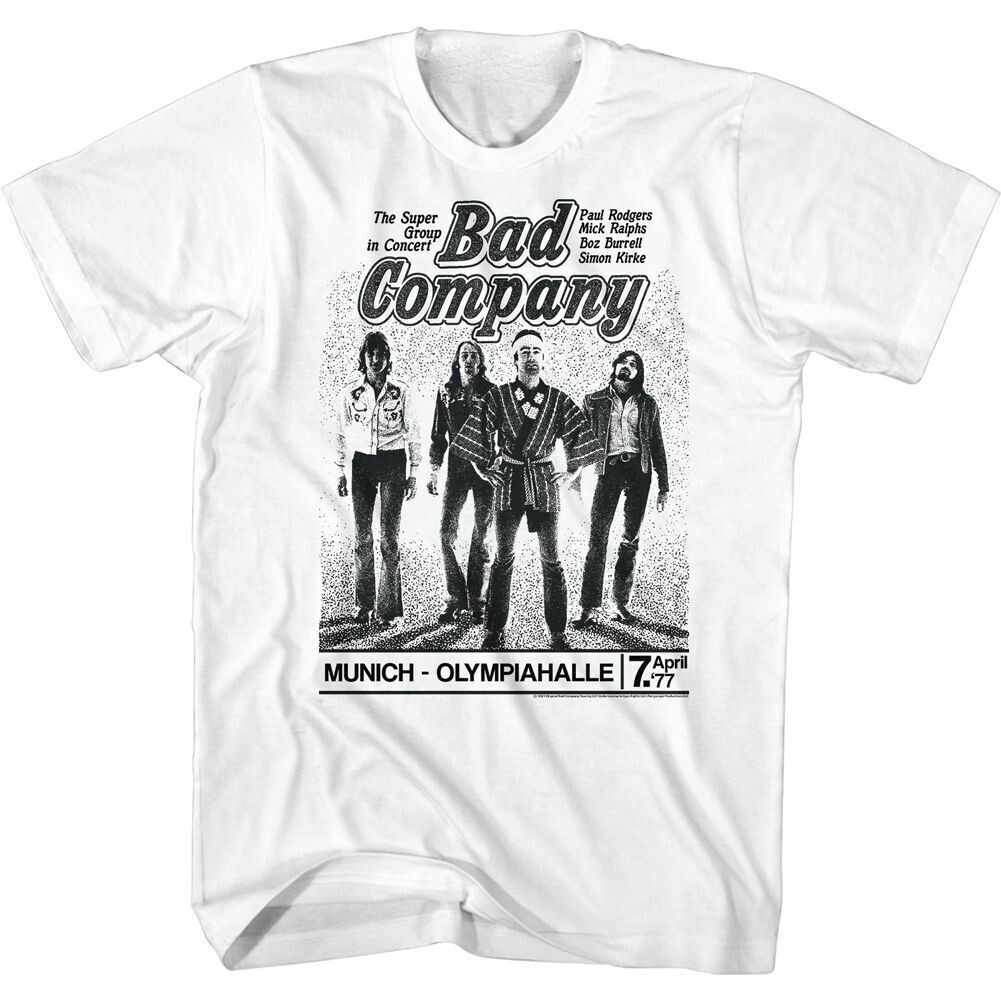 Vtg Bad Company Band Music Tour Cotton All Size Unisex White Shirt CM177