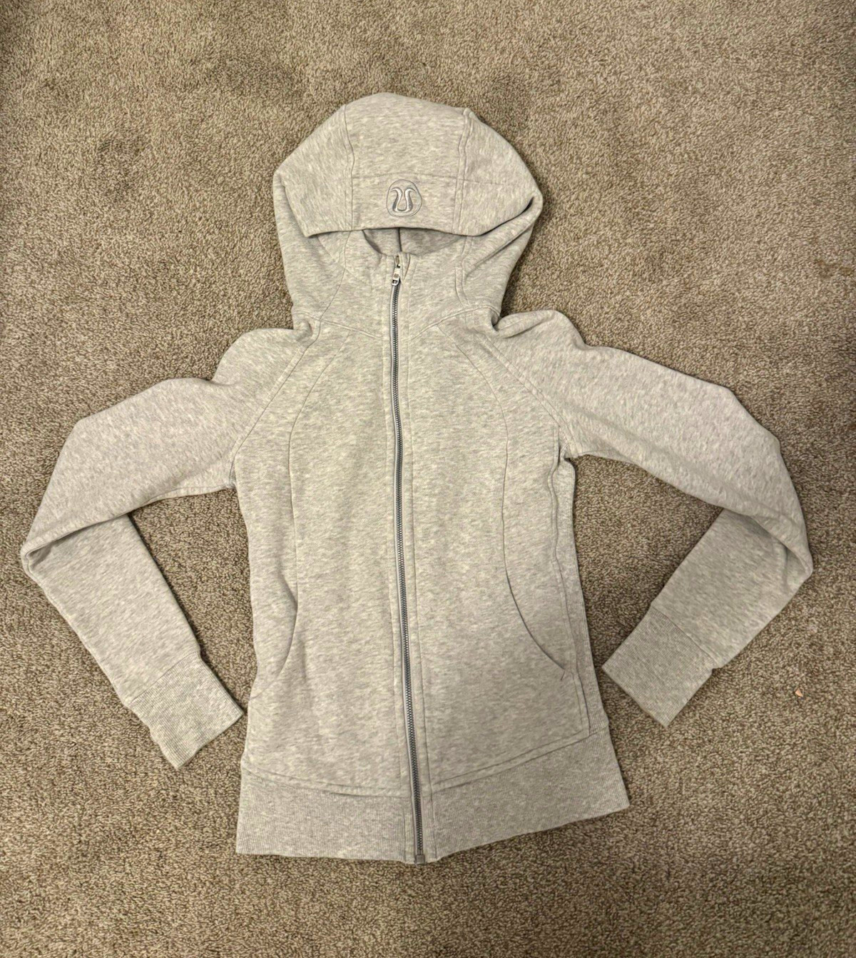 Lululemon Scuba Full Zip Hooded Fleece Hoodie Gray size 2