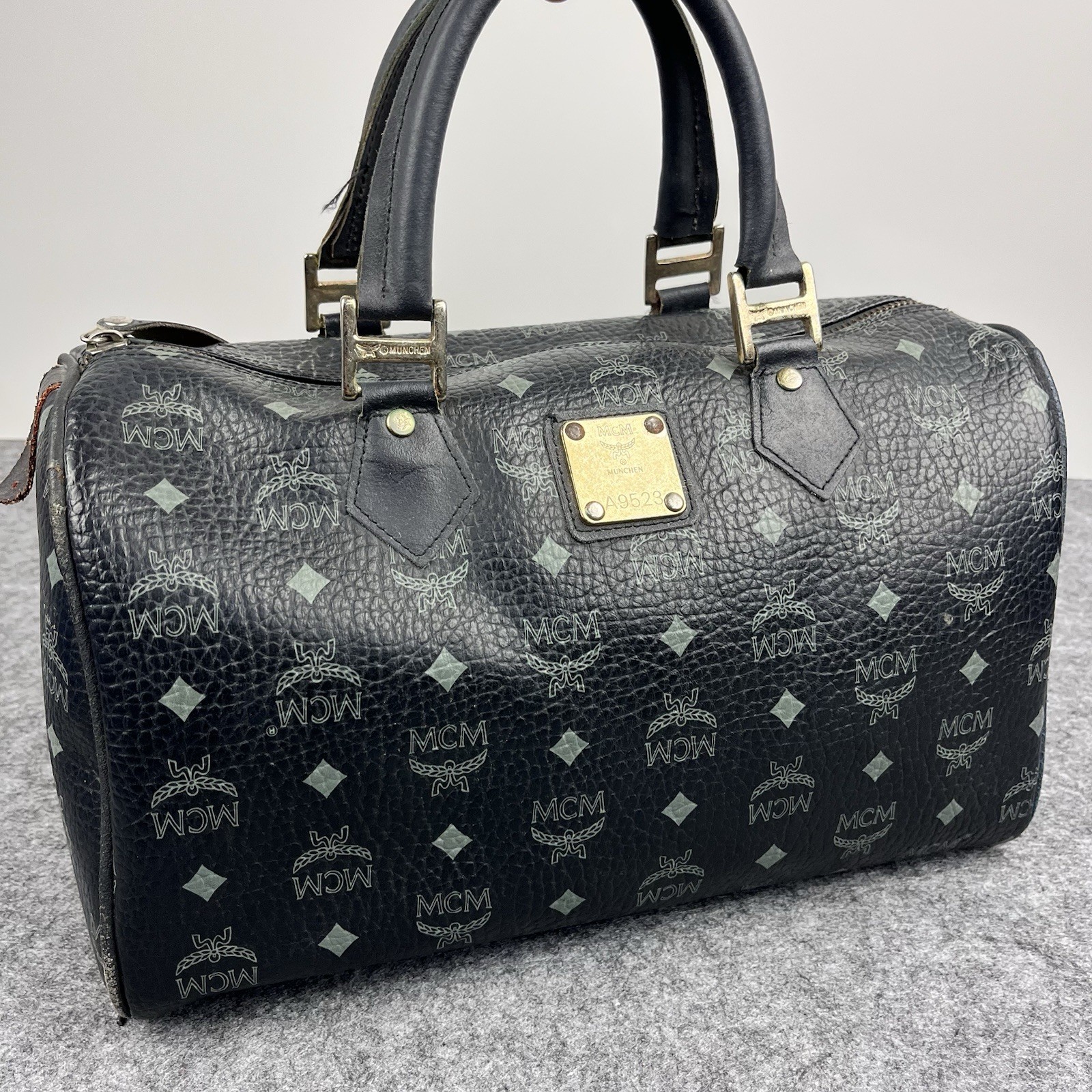 MCM Munchen Monogram Black Hand Bag Vintage