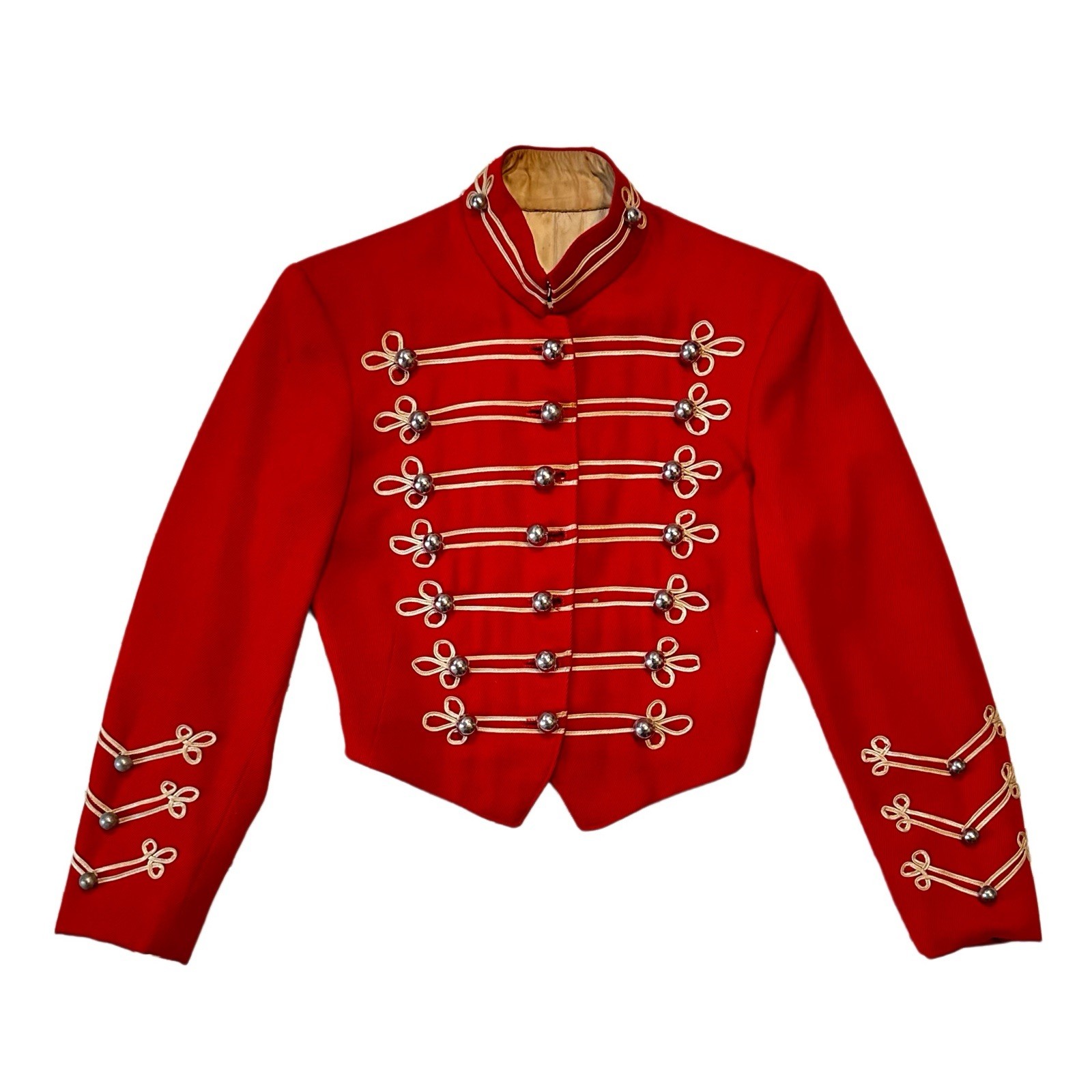 Barry-Mowery Co. Vintage 1950s Marching Band Red Wool Jacket 34” Chest Military