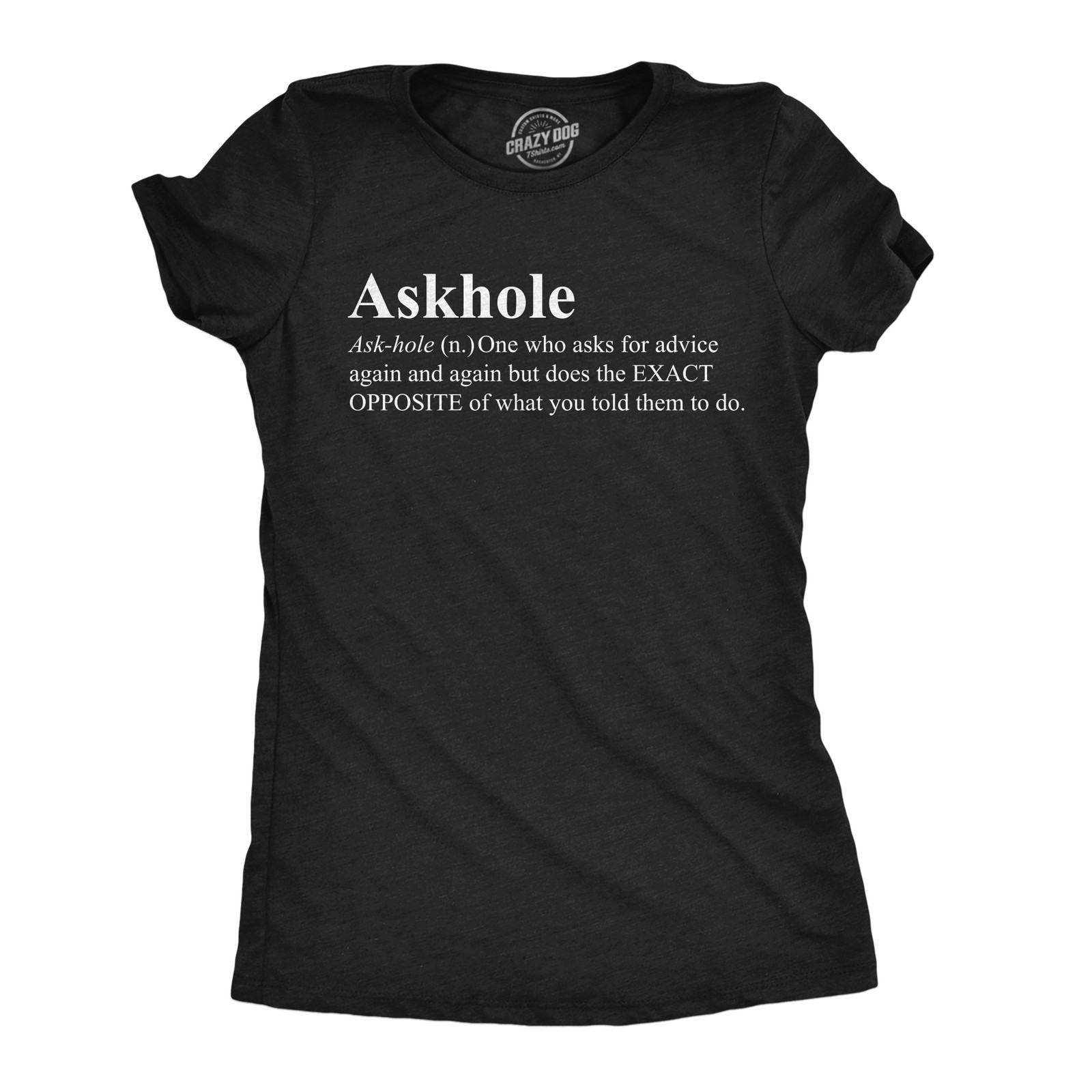 Womens Funny T Shirts Askhole Definition Sarcastic Graphic Novelty Tee for