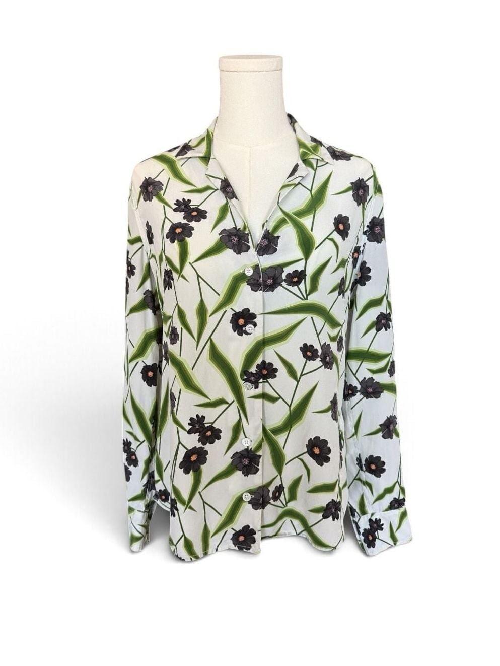 Equipment Femme - 100% Floral Silk Blouse - Size S