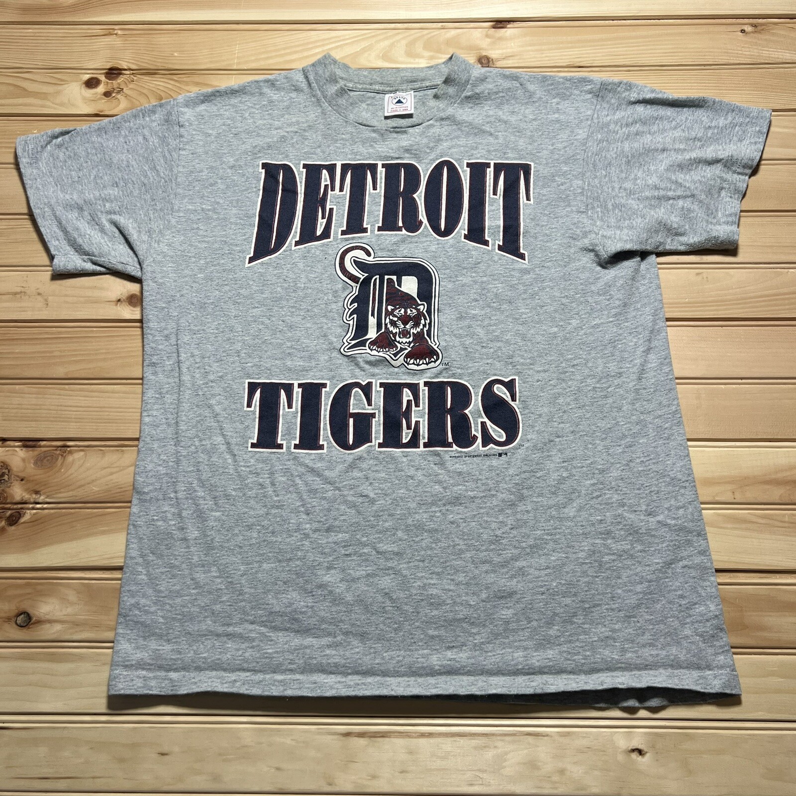 Vintage 1995 Detroit Tigers MLB Baseball Logo Shirt Size Large Single Stitch