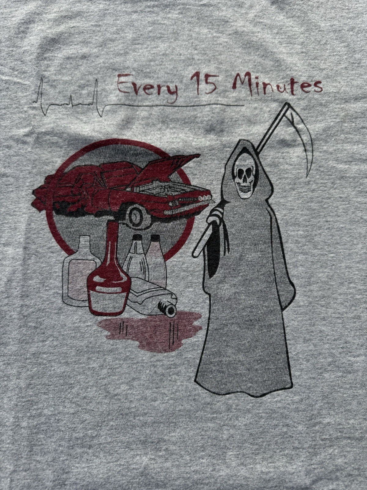 Vintage 90s/00s Every 15 Minutes Drunk Driving Grail Reaper DUI T-Shirt