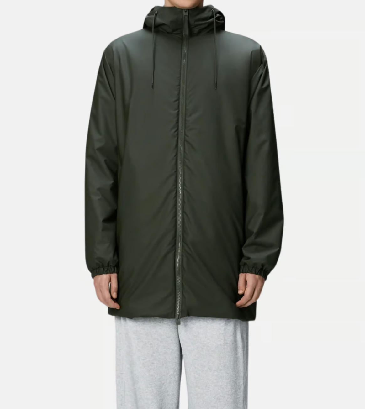 RAINS Parka Jacket Mens Medium Green LOHJA Insulated Waterproof Hooded Windproof