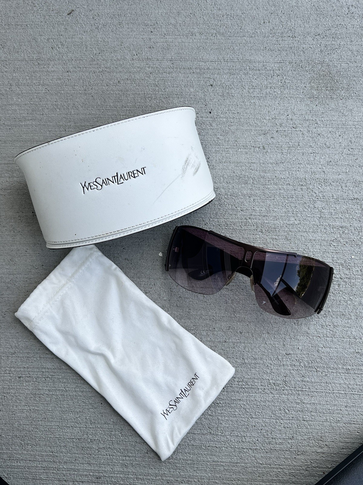 Saint Laurent Sunglasses YSL 6144/s Shield SPXVK Y2K Oversized Gradient Lenses