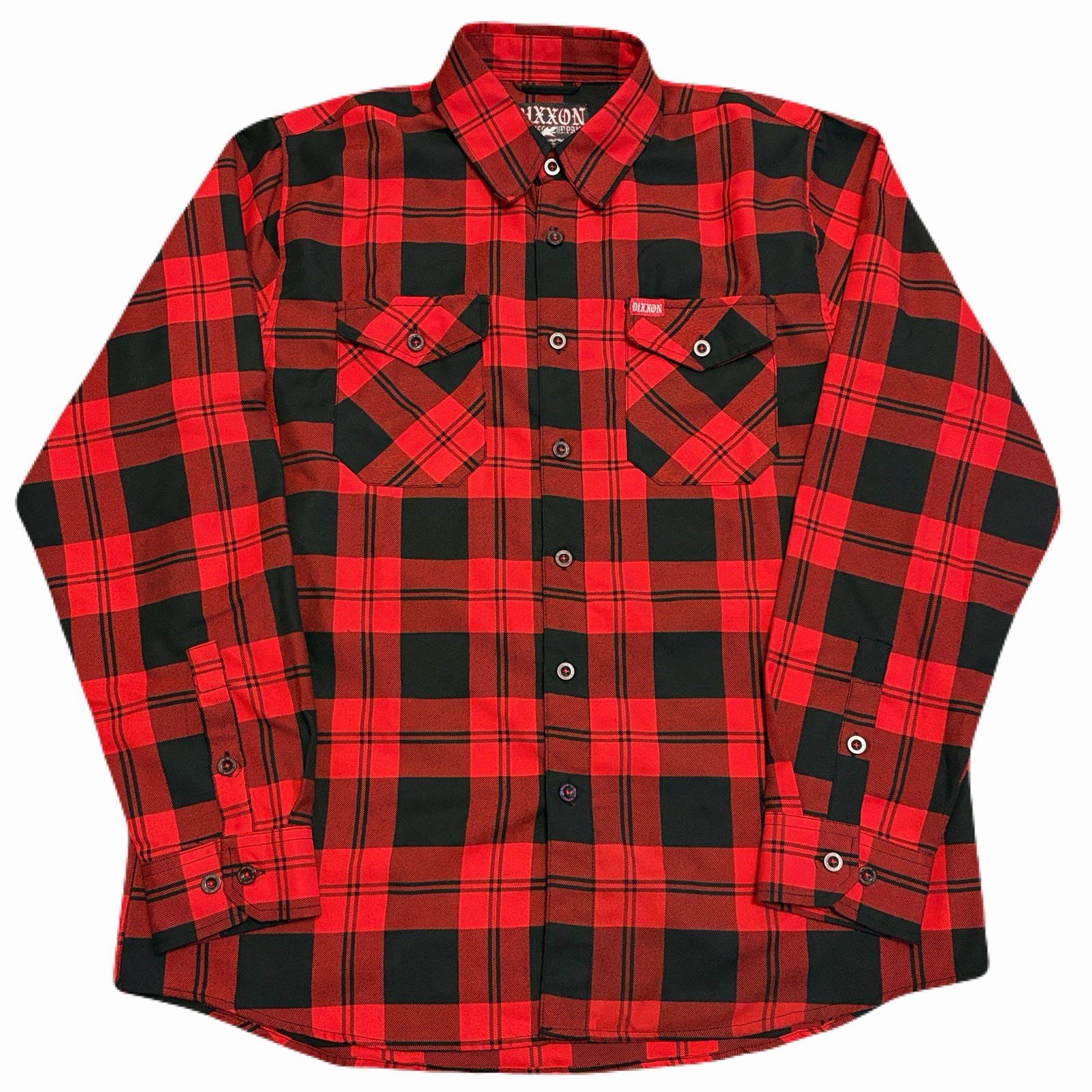 Dixxon Flannel Co. Miklo Shirt Men\'s L Red Buffalo Plaid Button Up Chest Pockets