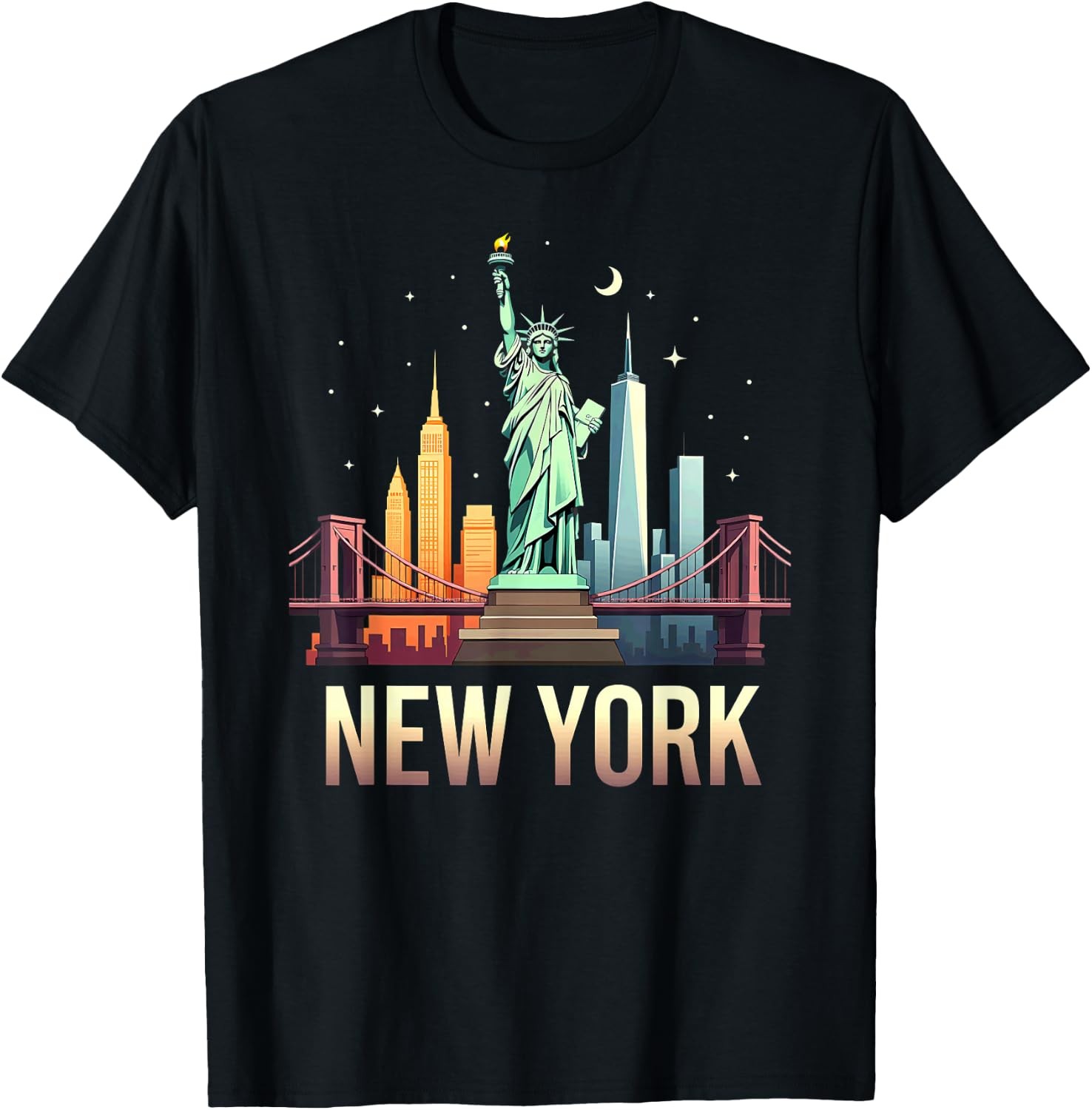 New York City Skyline Graphic T-Shirt Unisex Black Gift Idea