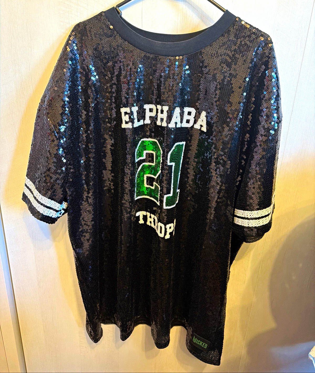 Forever 21 Wicked Elphaba Black Sequin Oversized Crew Neck Tee Plus 3X