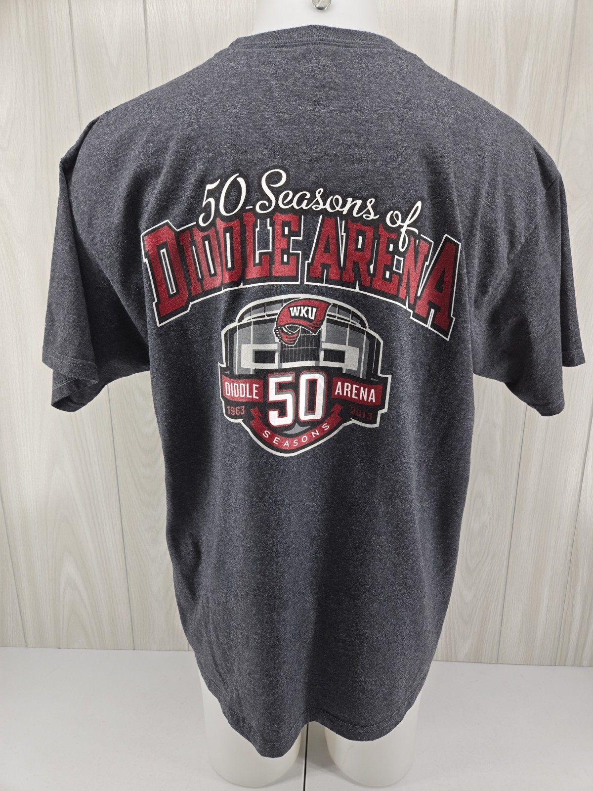 Russell Athletics WKU Western Kentucky Gray T Shirt XL Diddle Arena 50 year