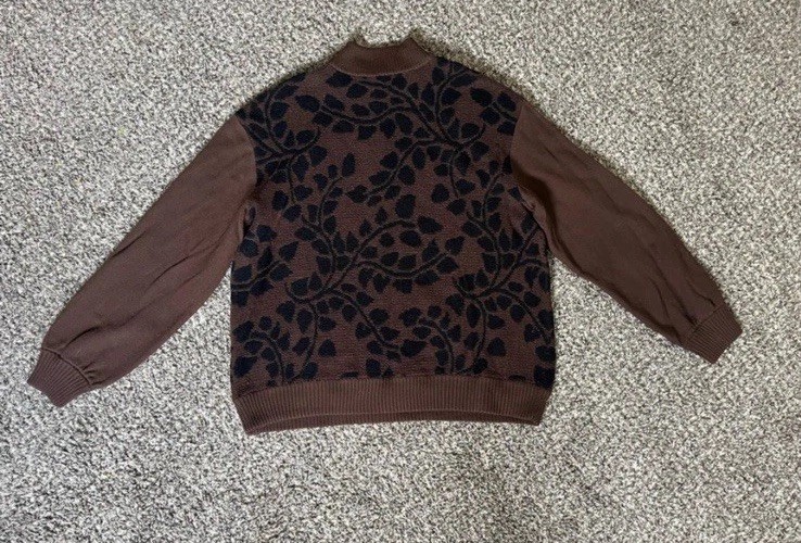 VTG St. John Collection Brown Floral Wool Knit Sweater Women\'s Medium