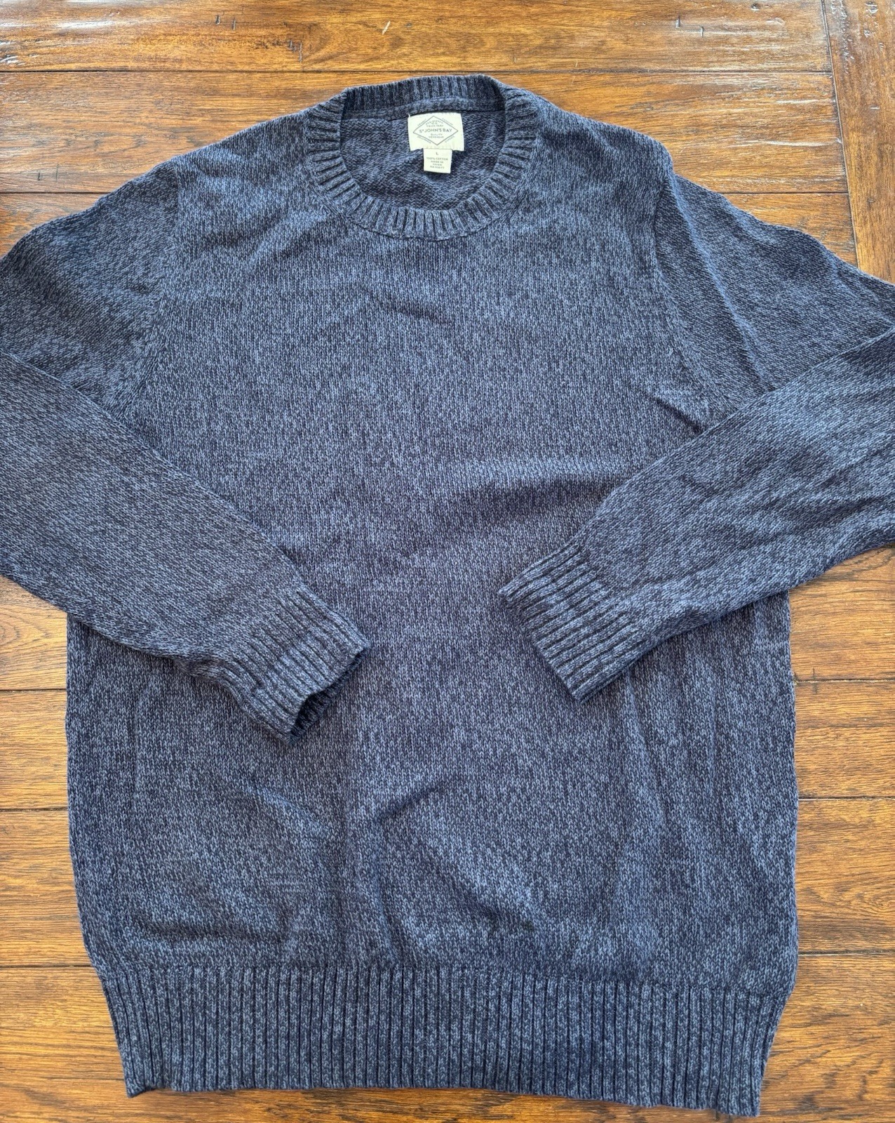 Men\'s St. Johns Bay Blue Crew Neck Sweater Size L