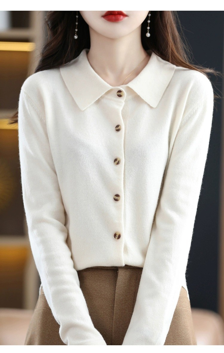 Cowl Neck 100% Cashmere Cardigan - Women's Soft Long Sleeve Warm Sweater Hot