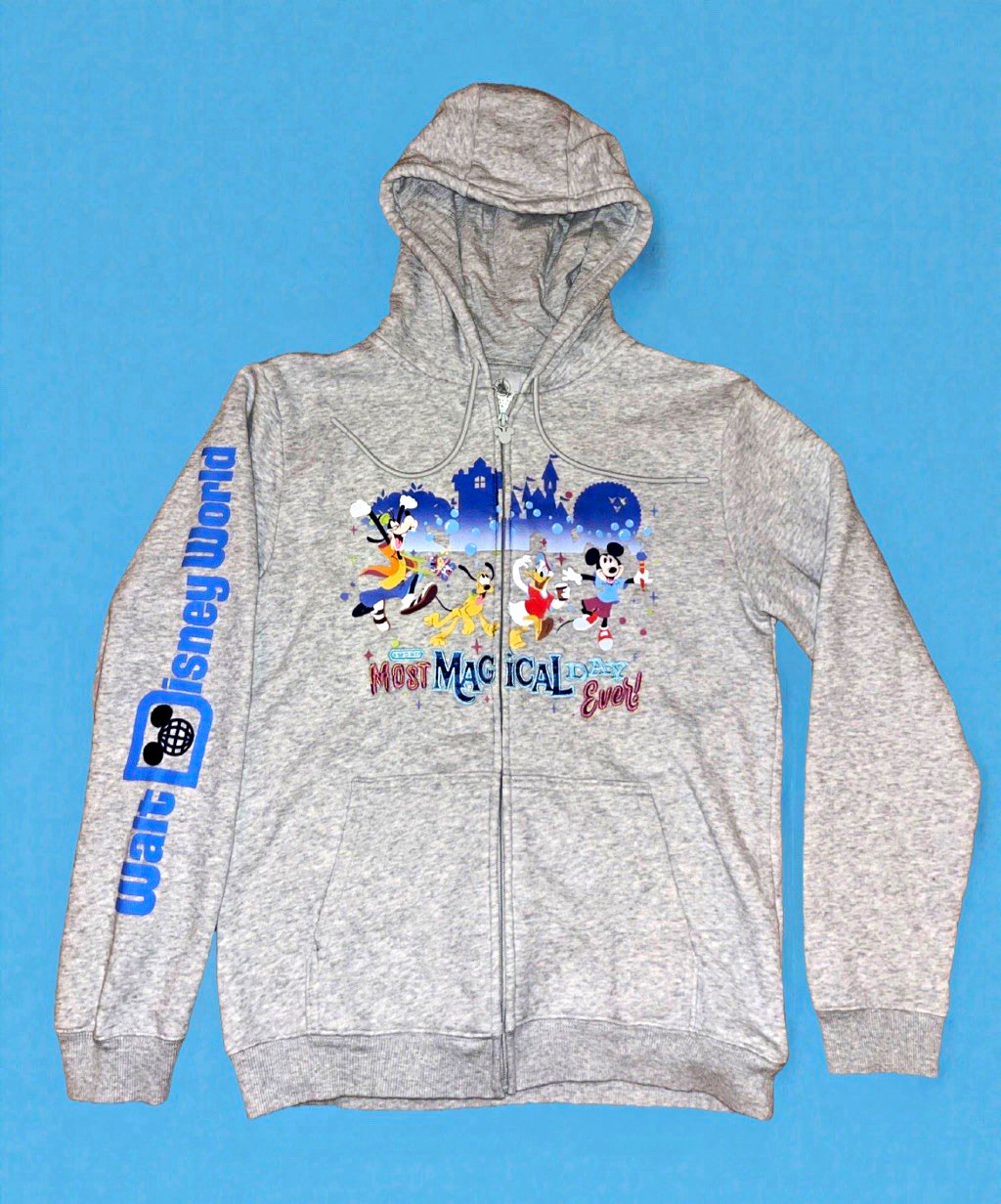 Disney Parks Walt Disney World Most Magical Day Ever Gray Full Zip Hoodie
