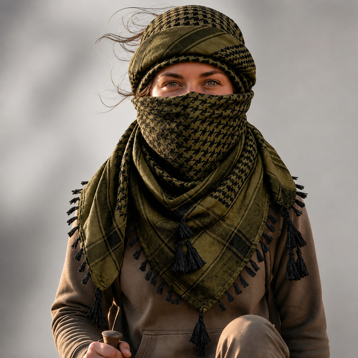 Military Shemagh Tactical Desert Scarf – Soft Woven Cotton Keffiyeh Head Wrap