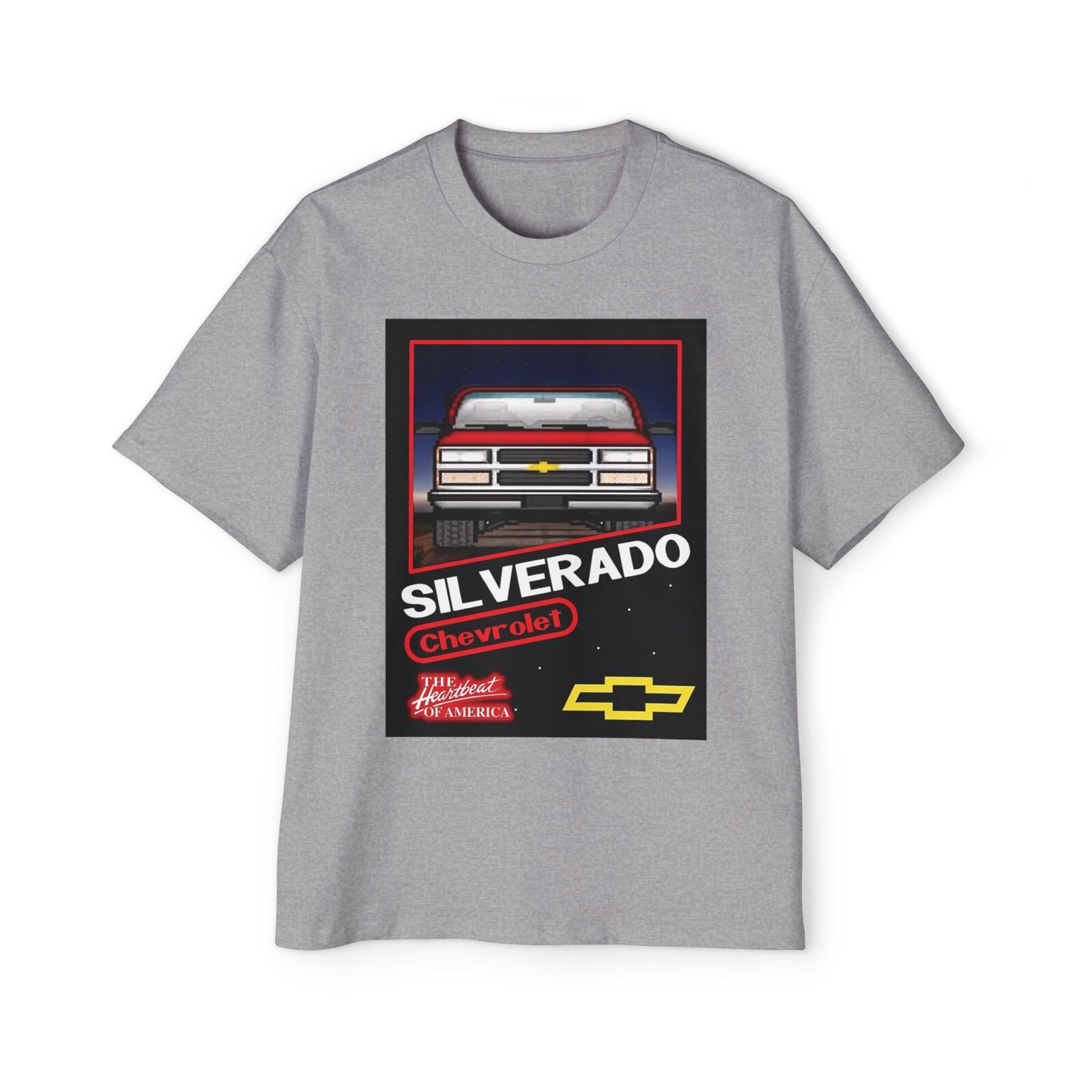Chevy Silverado T-Shirt 90s Retro Graphic Tee Heartbeat of America Truck Shirt