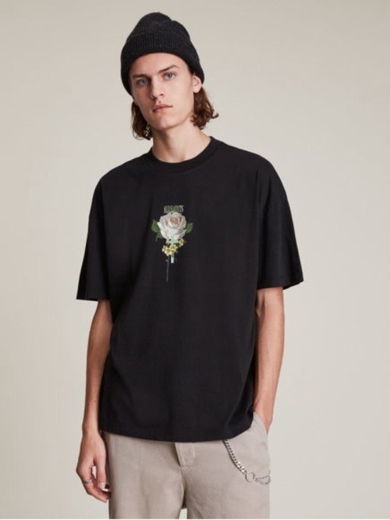 All Saints wreath ss crewneck floral print t shirt S