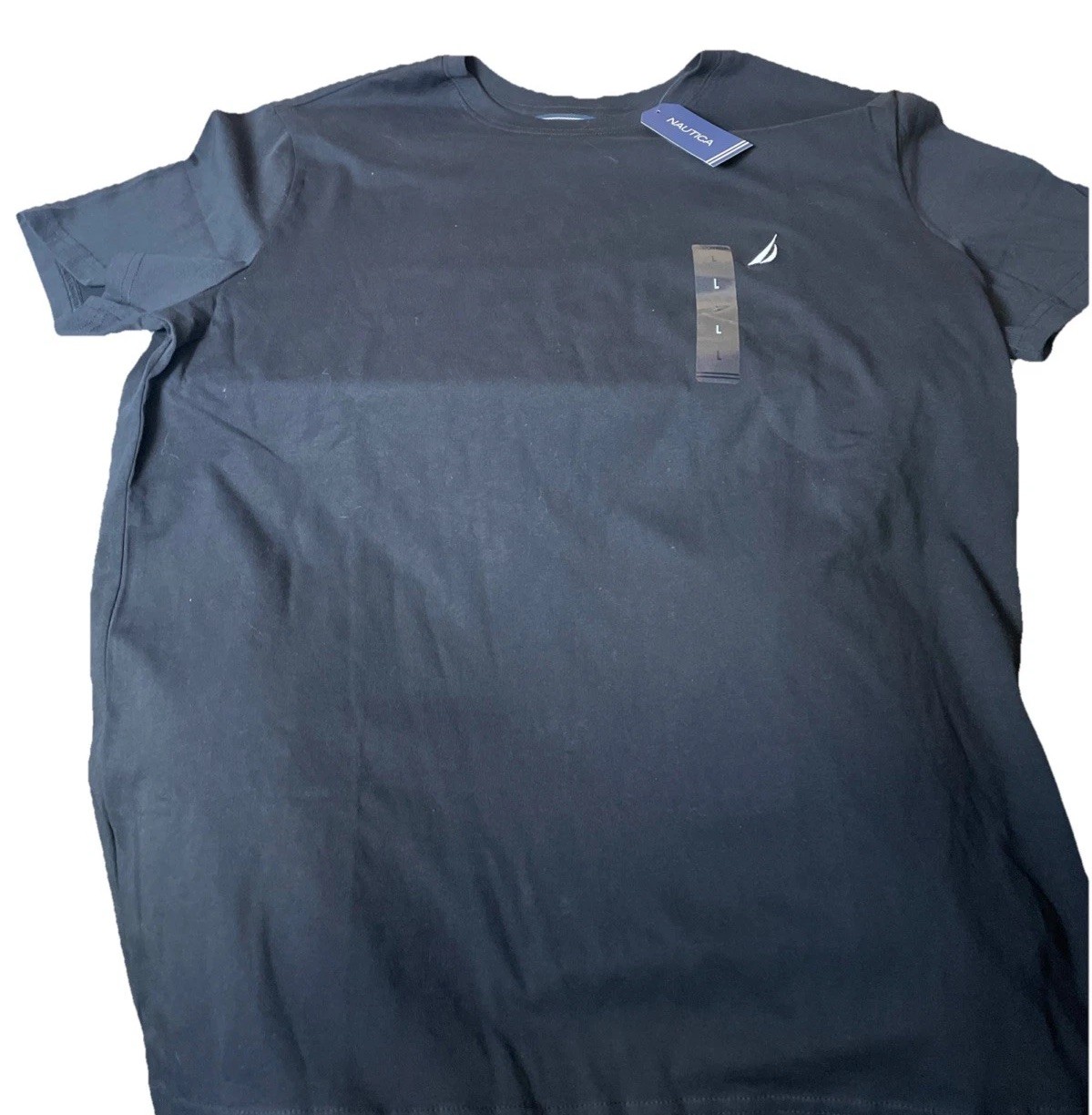 Nautica V36701 True Black T Shirt 100% Cotton LARGE
