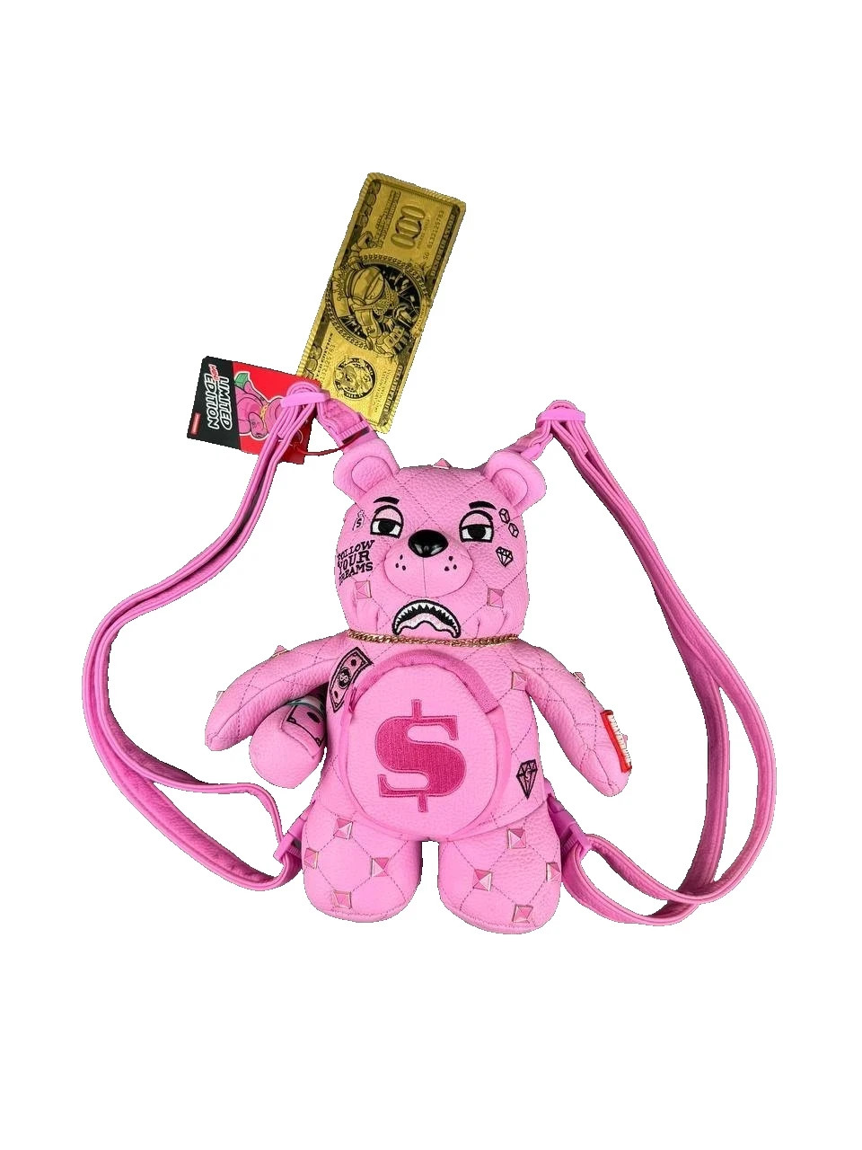 Sprayground Little Pink Punk Bear Limited Edition Mini Backpack