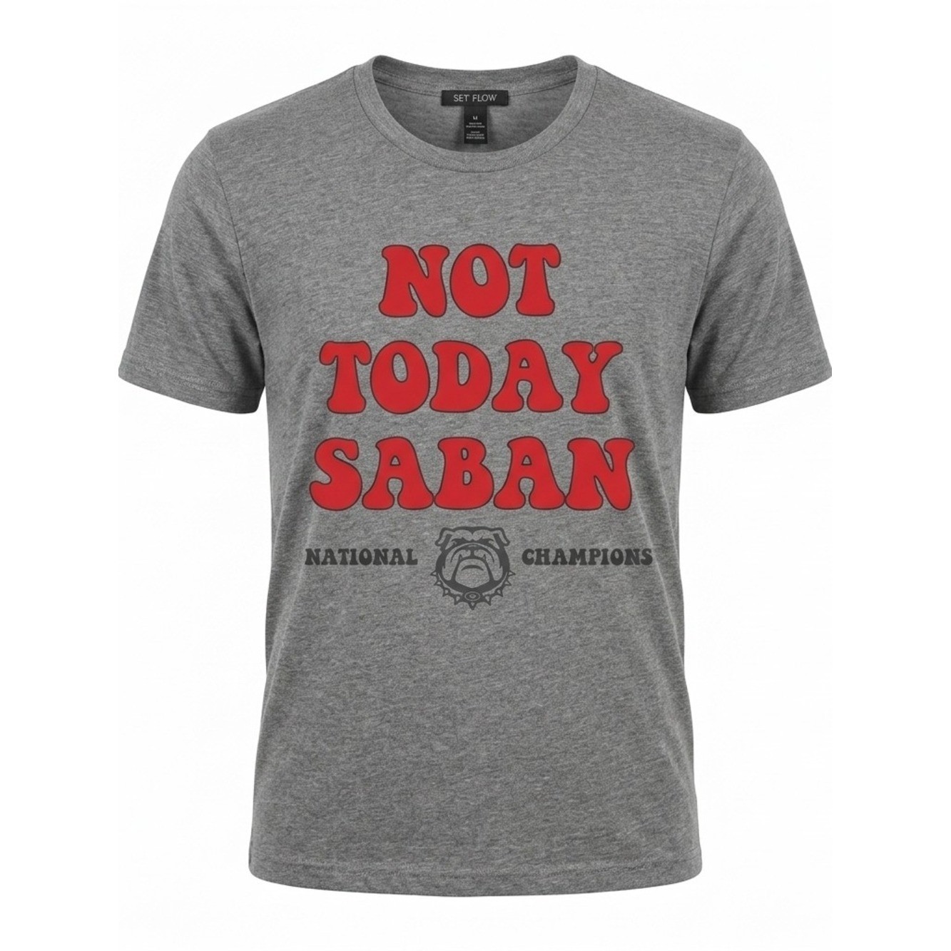 Sheshow Grey Not Today Saban Georgia Bulldogs Graphic Tee Medium