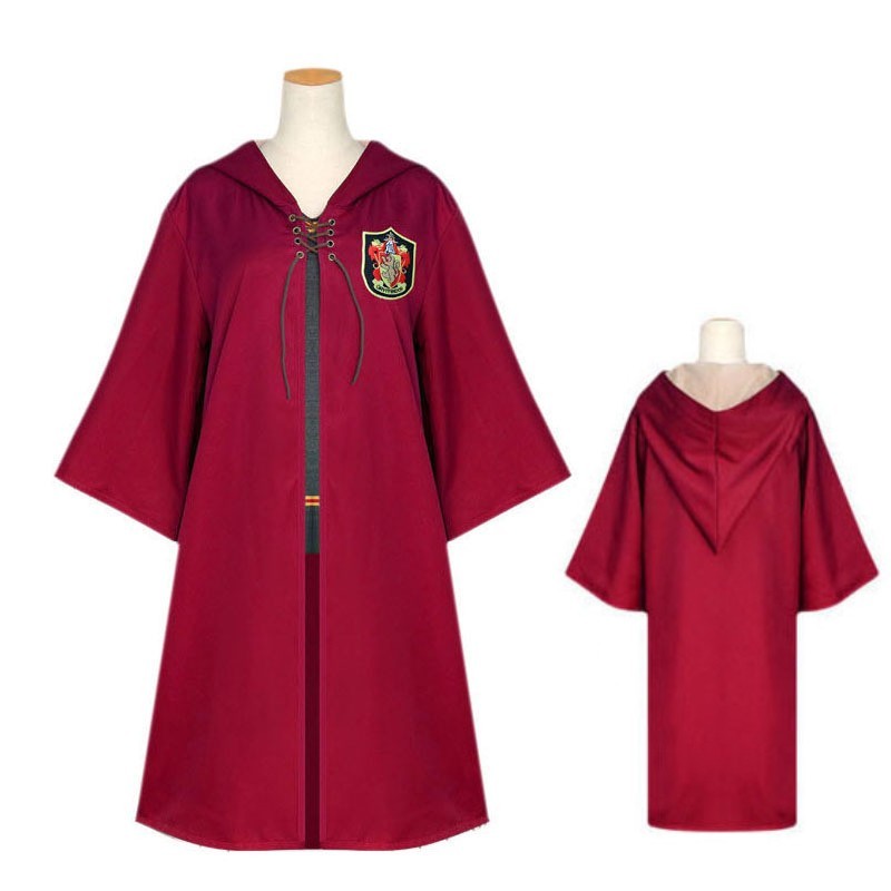 Halloween Harry Potter Cloak Robe Cape Gryffindor Quidditch Cosplay Costume