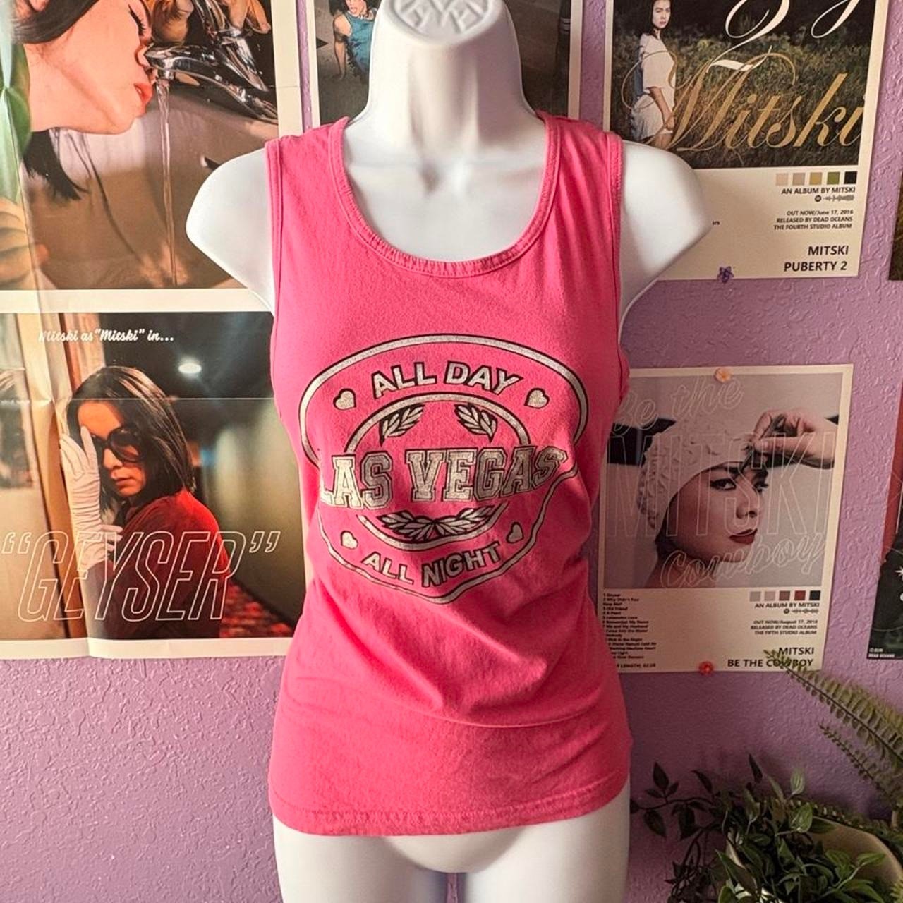 Y2K Pink Las Vegas Graphic Tank Top