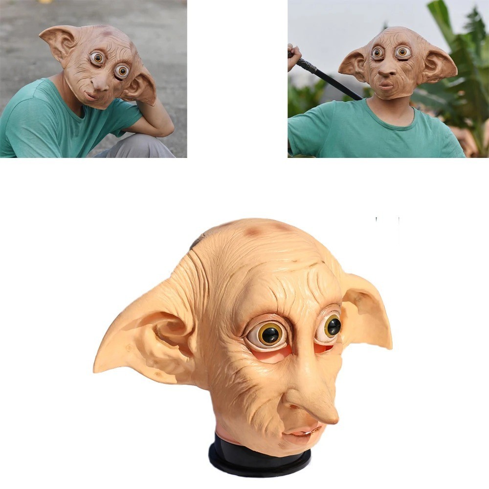 Cosplay Movie Character Big Ear Long Nose Dobby Elf Head Funny Halloween Mask