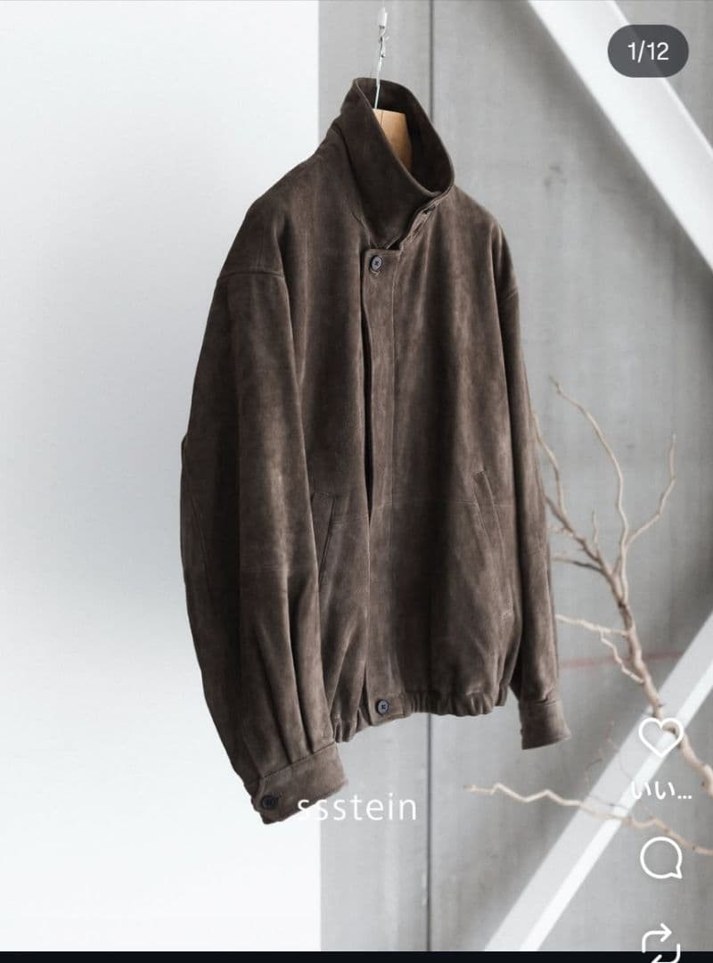 ssstein GOAT Suede Zip Jacket Olive 2026AW