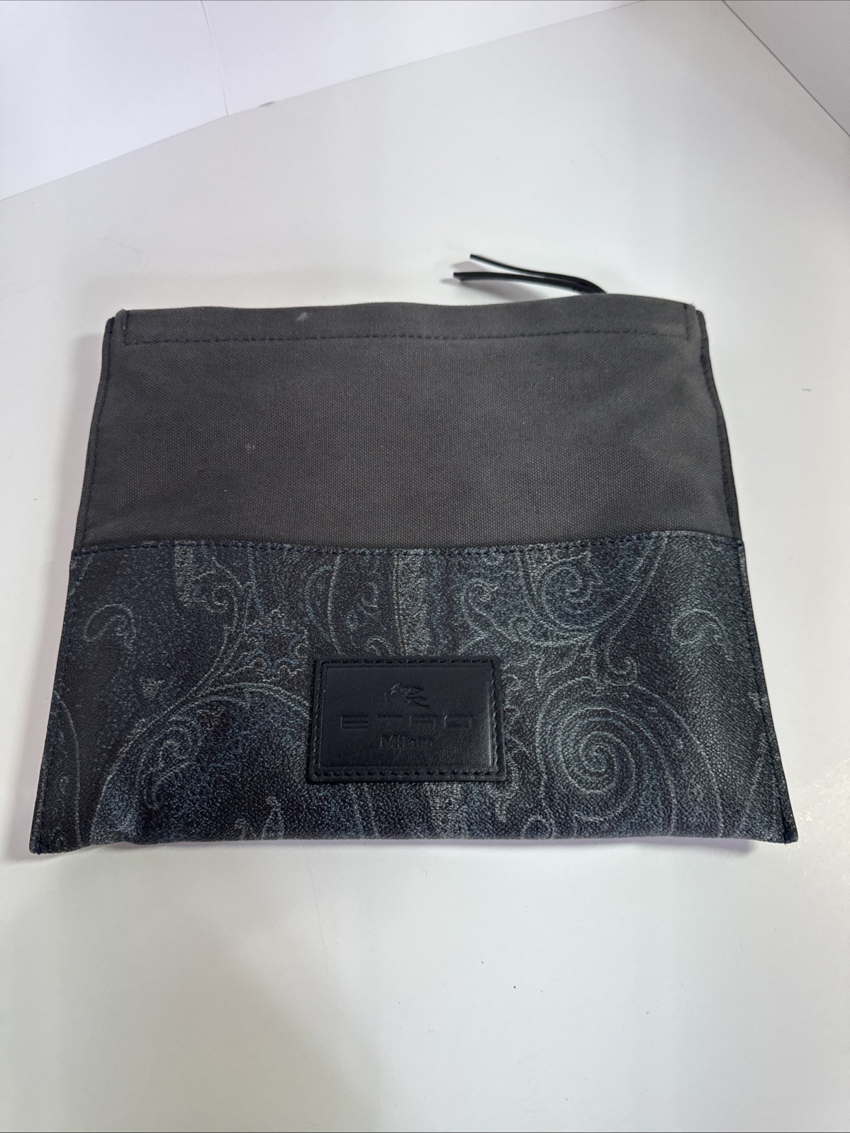 Etro Milano Paisley Leather Pouch Bag 11x9 With Belt And Dust Bag Z10