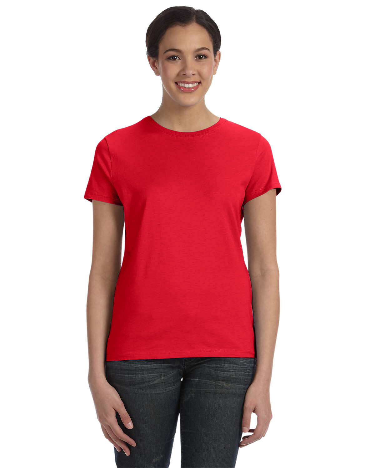 Hanes Ladies' 4.5 oz. 100% Ringspun Cotton Nano-T Tag Free T-Shirt SL04 S-2XL