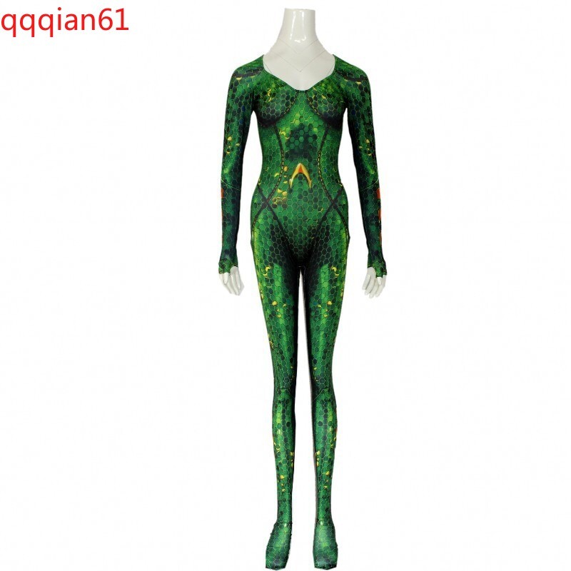 Aquaman Queen Mera Jumpsuits Bodysuit Zentai Halloween Cosplay Costume  Women