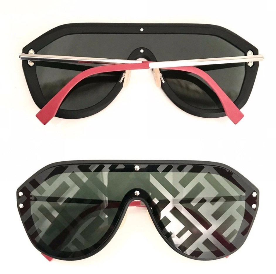 Fendi Men FF M0039/G 807 XR Shield Plastic Black Sunglasses