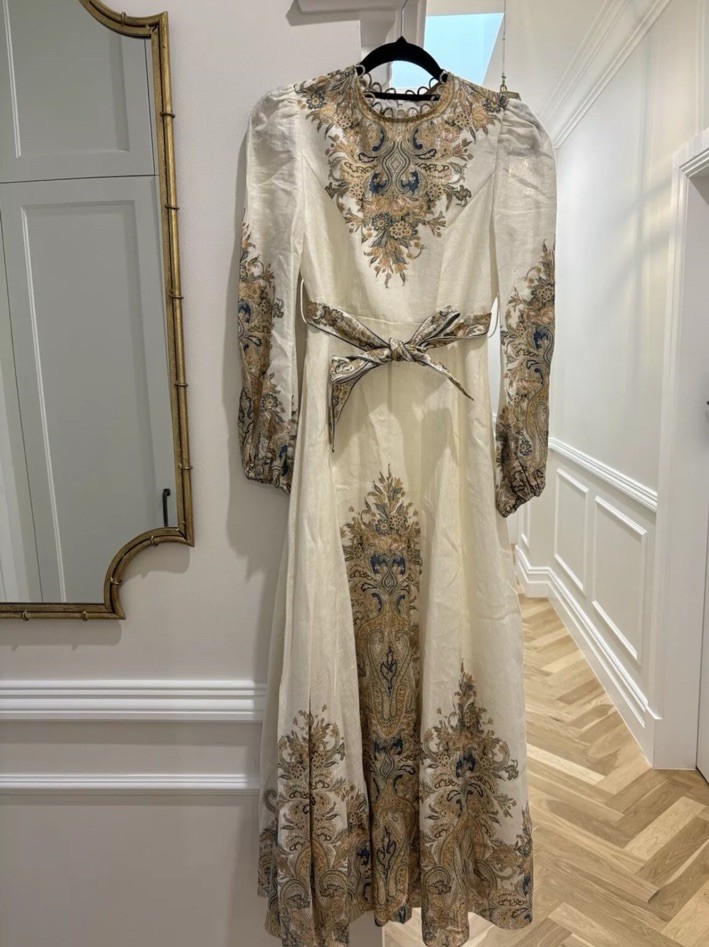 ZIMMERMANN Freja Floral Paisley Dress, Size 0 (6-8au)  US 4 RRP: $895