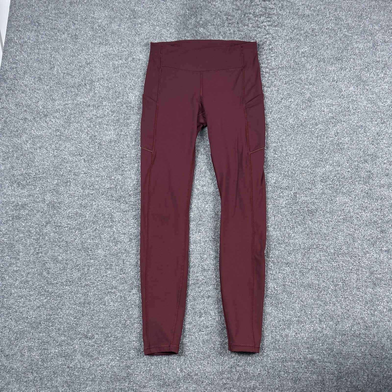 Lululemon Pants Womens 6 Red High Rise Ankle Leggings Pockets Yoga Athletic