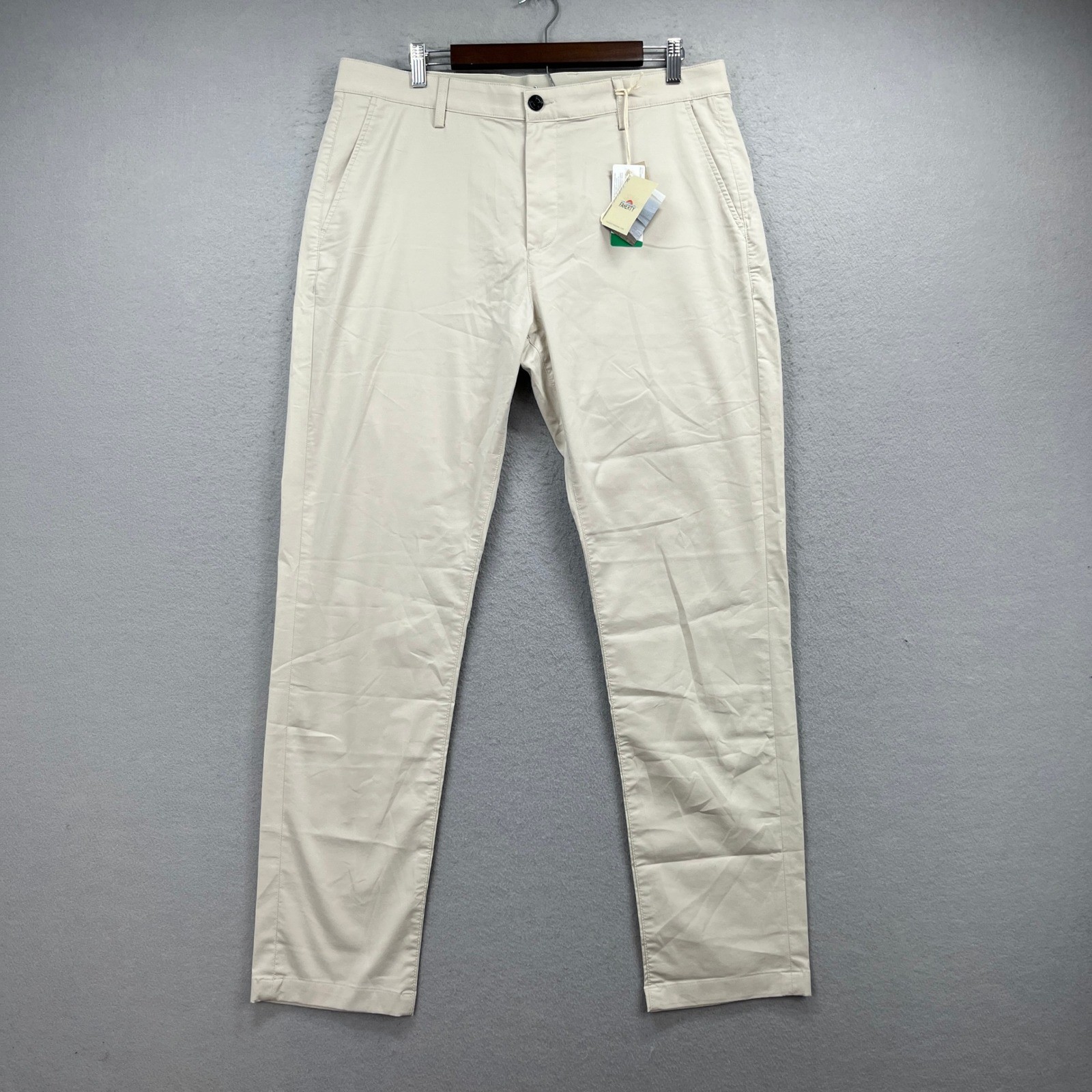 Faherty Movement Chino Pant Mens 35 Light Sand Organic Cotton CoolMax Stretch