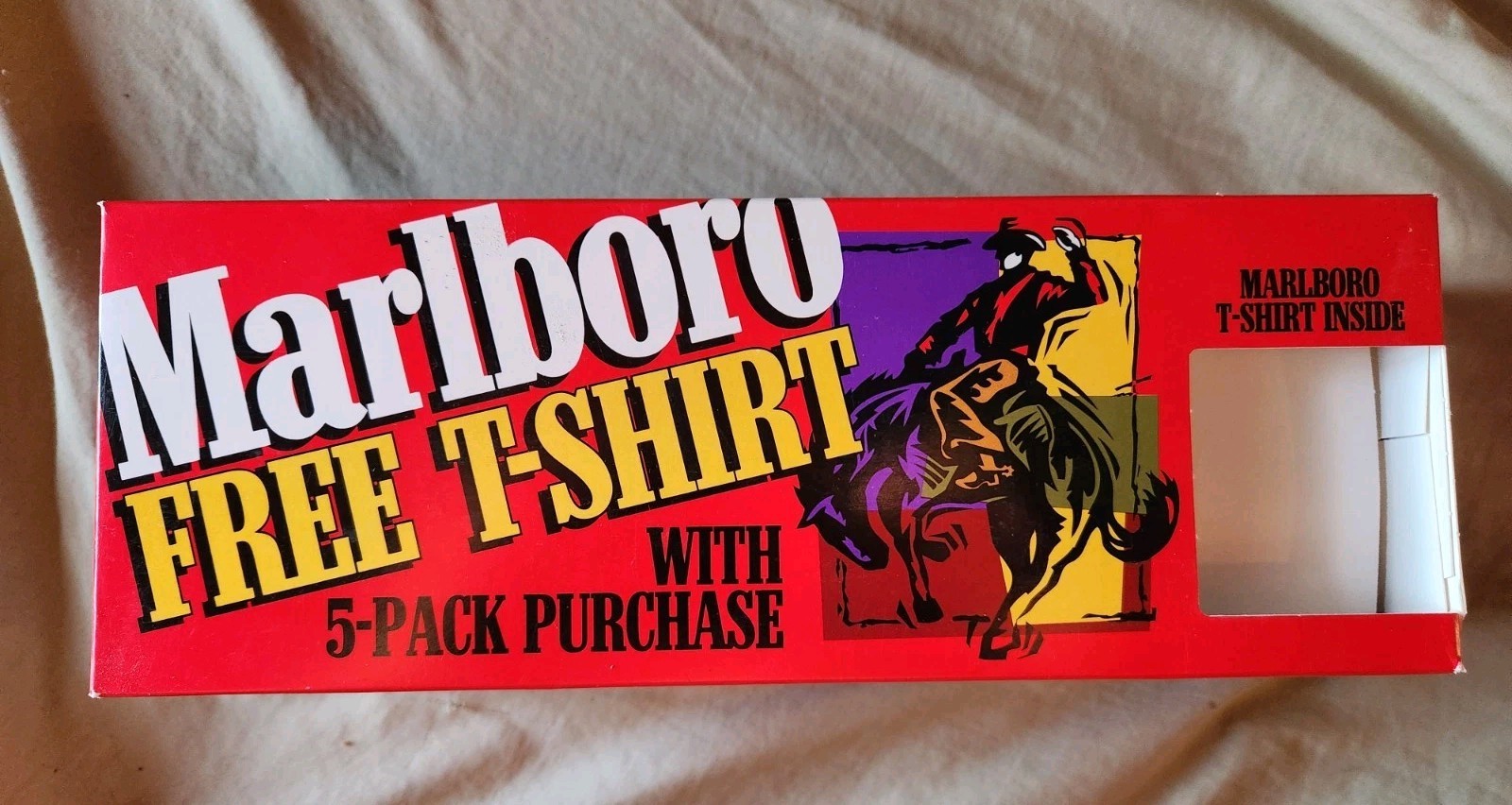Vintage 1994 Marlboro Cowboy Rodeo T-Shirt 5-Pack Promo NOS Sealed Box 90s