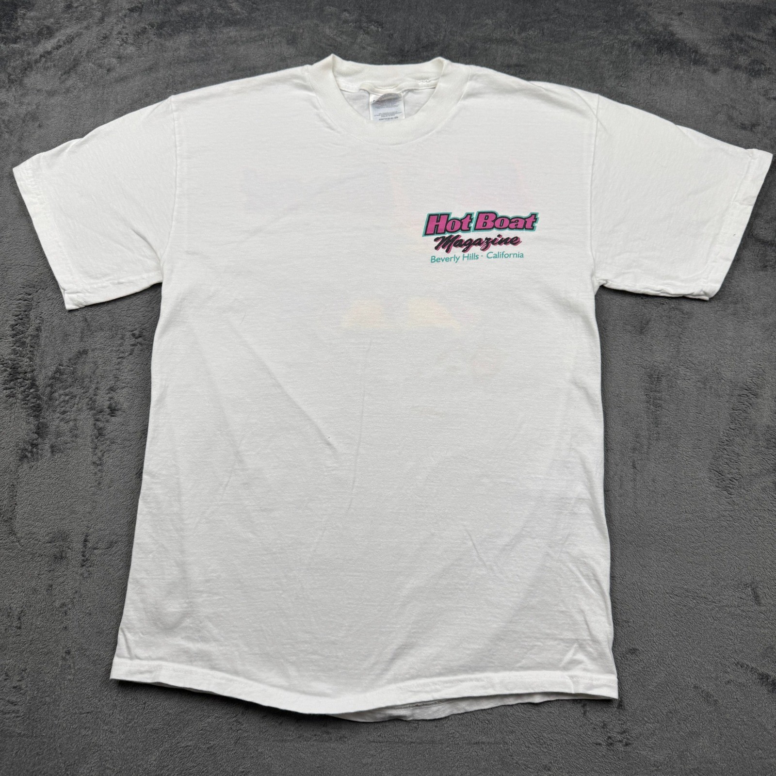 Vtg Hanes T-Shirt Mens Medium White Graphic Pre-shrunk Short Sleeve Pullover Tee