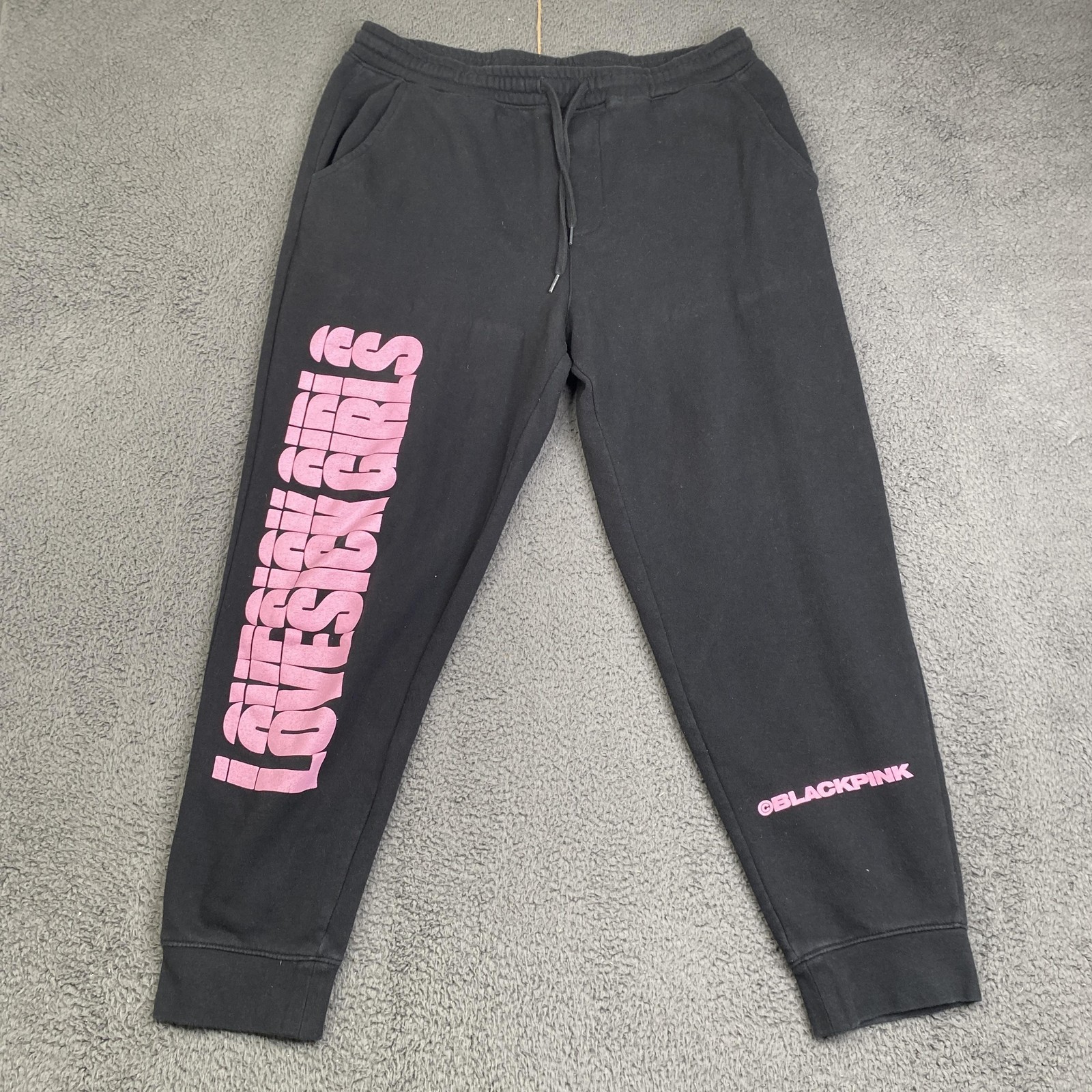 Blackpink Pants Womens XL Black Lovesick Girls Sweatpants Kpop Joggers 2023 YG