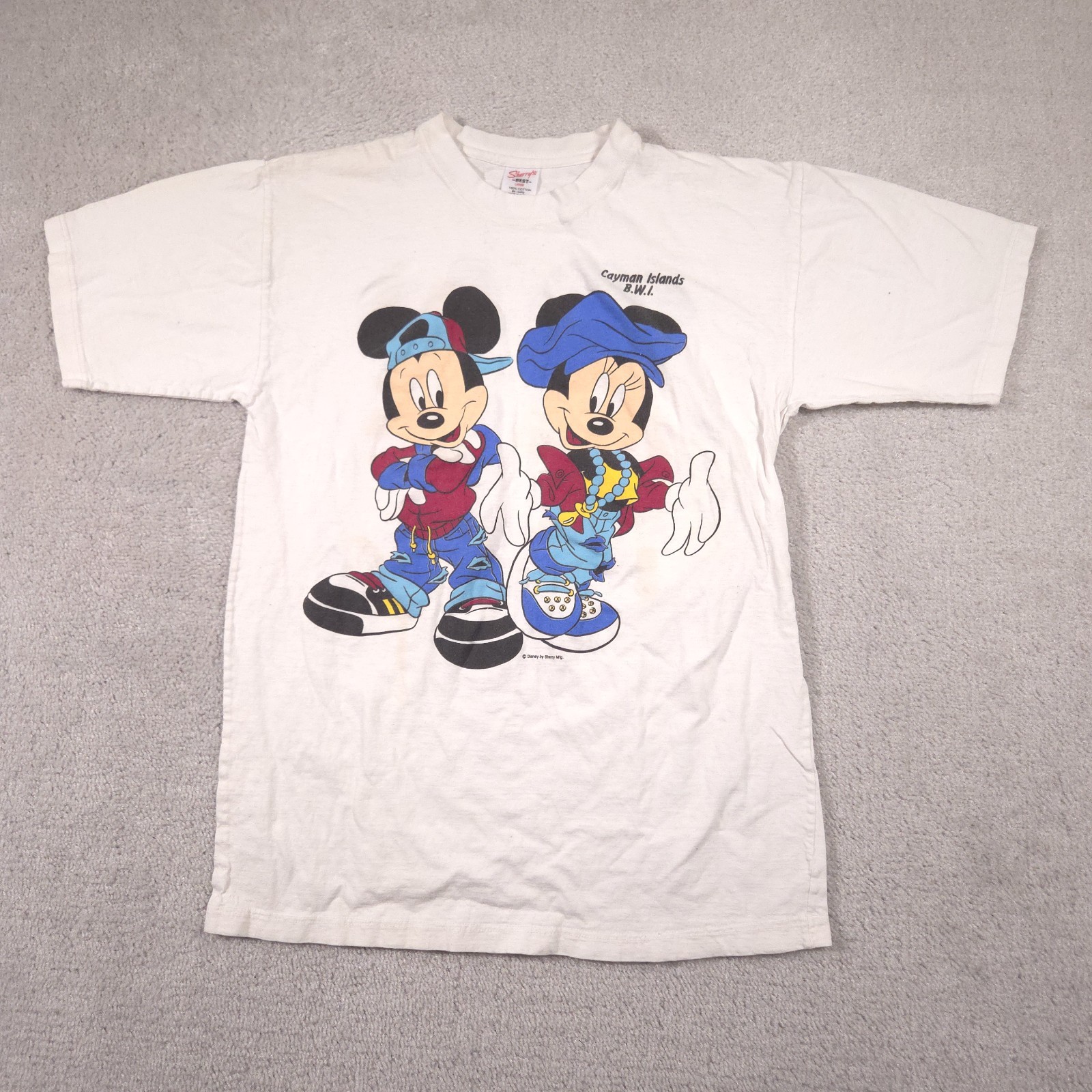 Vtg 90s Disney Mickey Minnie Hip Hop Streetwear Mens Large Sherry Tee 