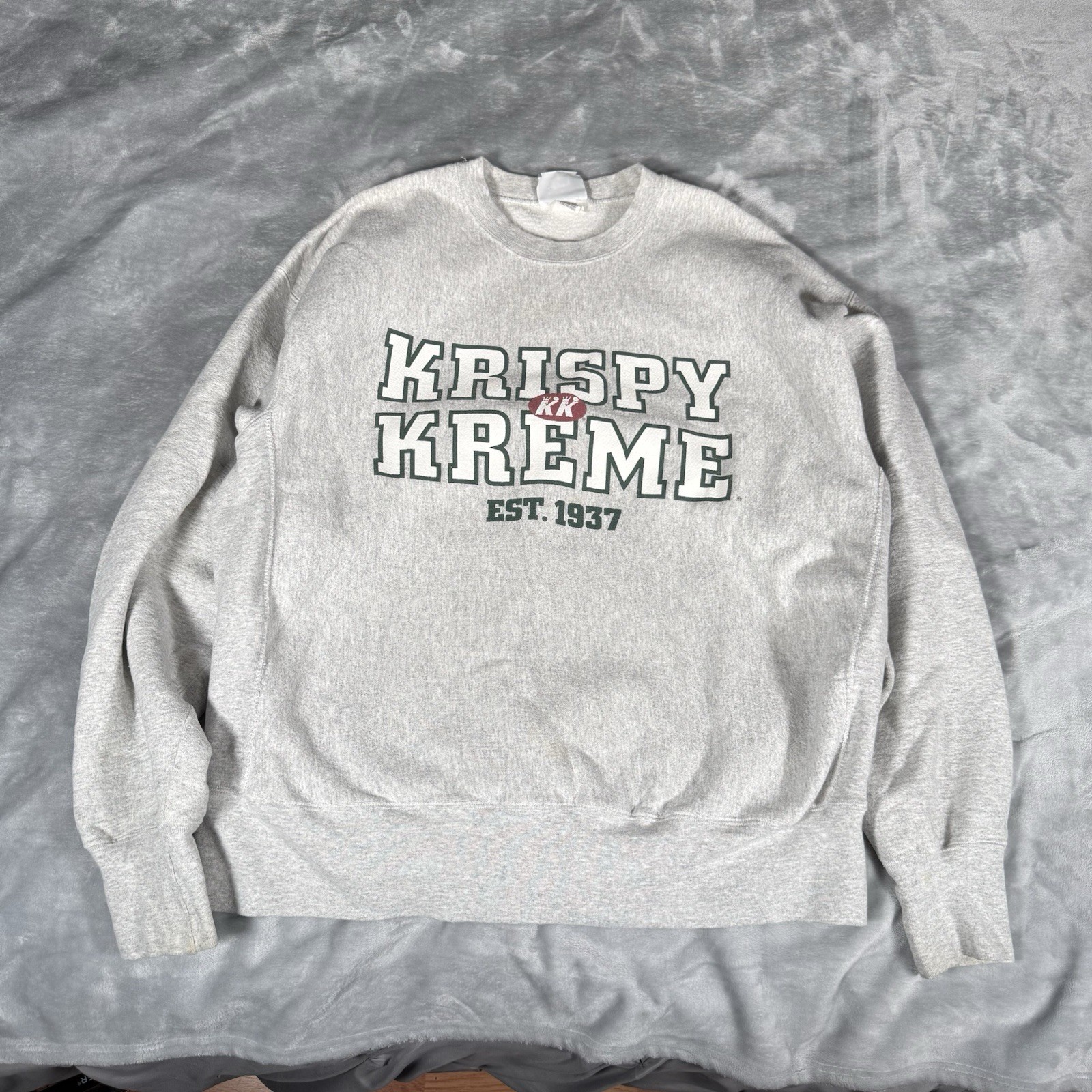 Vintage Krispy Kreme Donuts Sweatshirt Mens 2XL Lee Crossgrain READ
