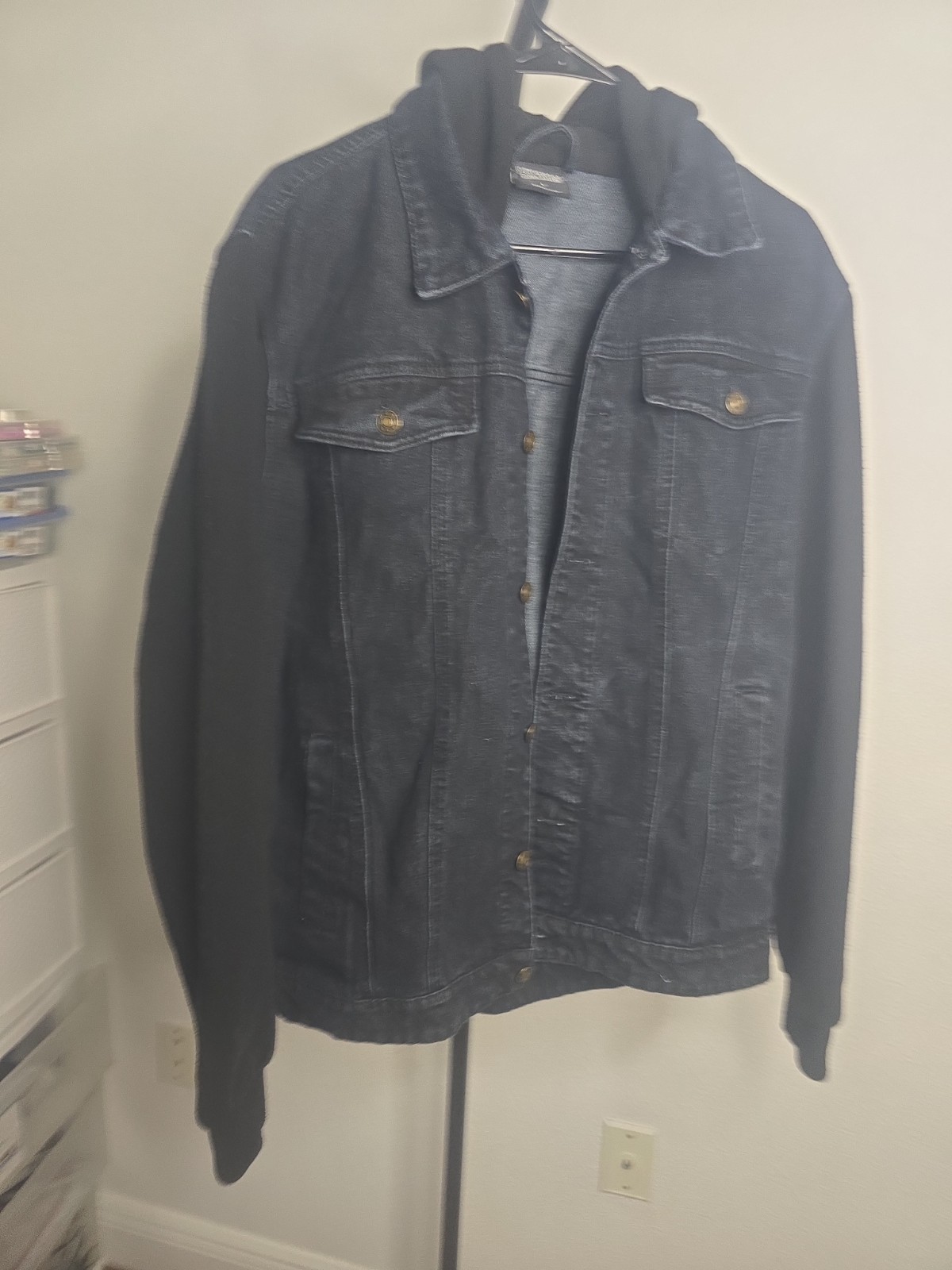 Size XL -Original Deluxe black denim hooded jacket generally