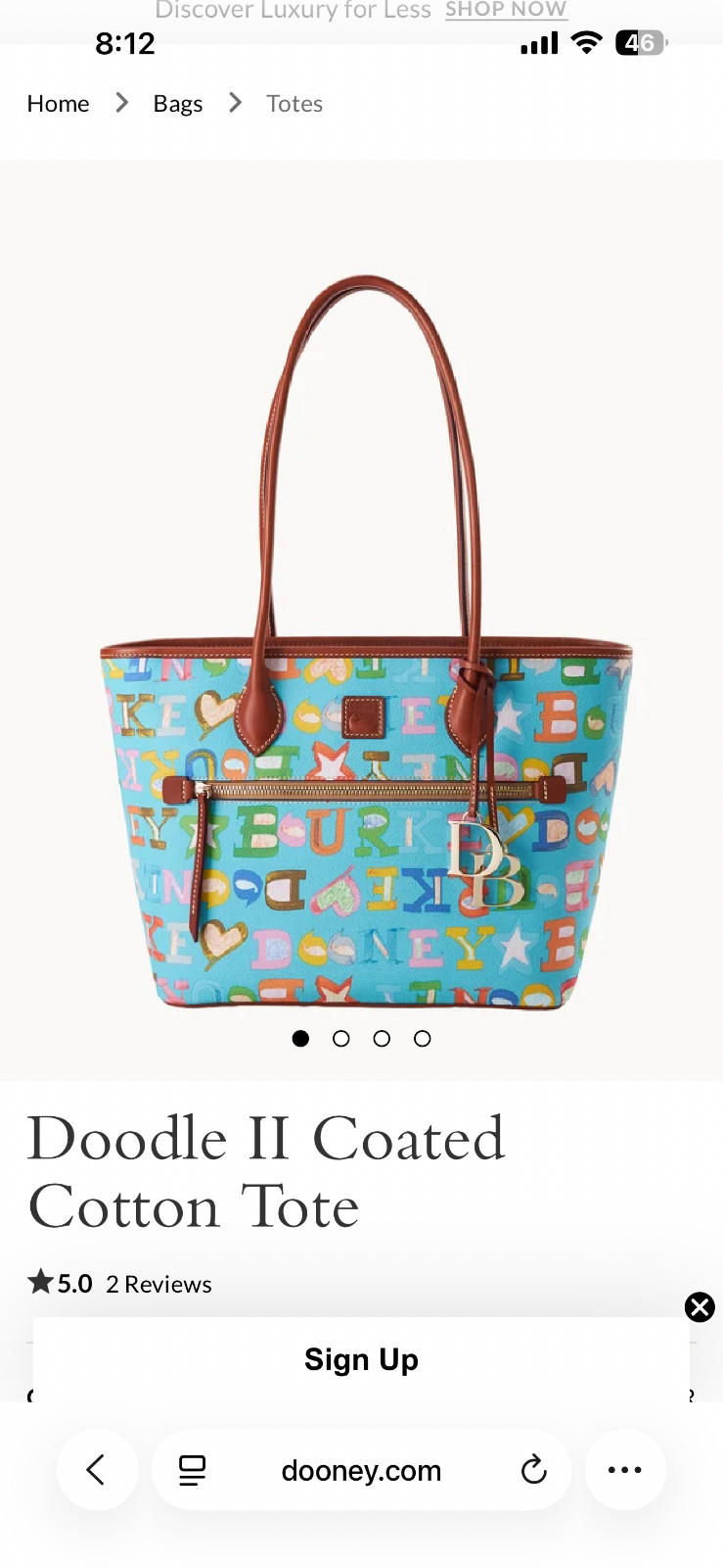 Dooney and Bourke Doodle Tote - Authentic NWT Large size