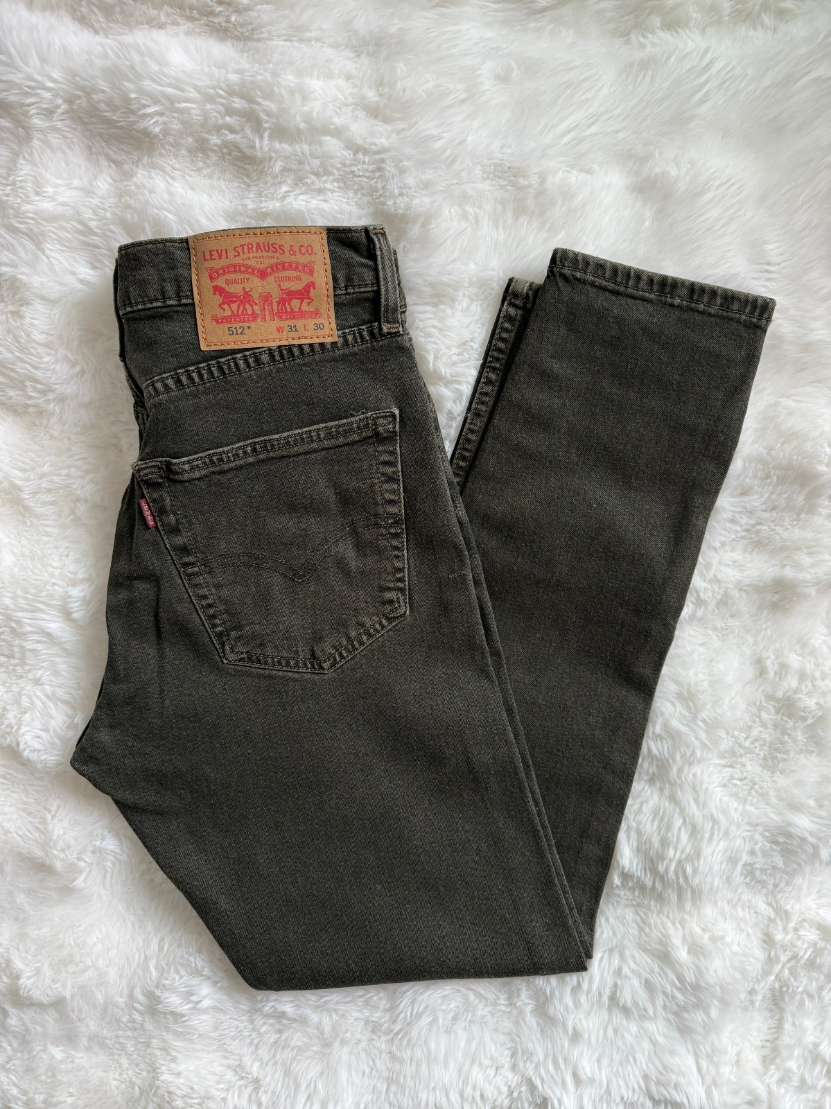 Levi\'s 512 Slim Tapered Men\'s Jeans 31x30 DARK GRAY Stretch- NWOT