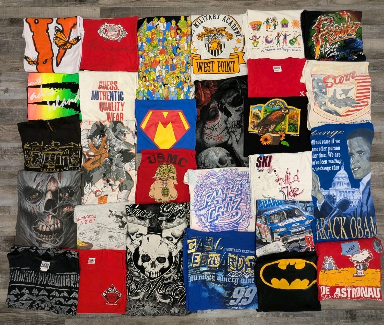 VTG Wholesale Reseller T Shirt Lot (28) NASCAR Street AOP Single Stitch USA READ